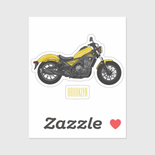 クルーザーのオートバイの漫画イラストレーション シール (シート)