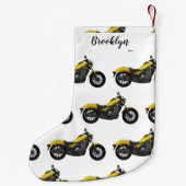 クルーザーのオートバイの漫画イラストレーション スモールクリスマスストッキング (裏面)