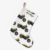 クルーザーのオートバイの漫画イラストレーション スモールクリスマスストッキング (正面 (吊り時))