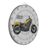 クルーザーのオートバイの漫画イラストレーション ダーツボード (正面左)