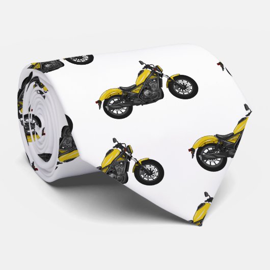 クルーザーのオートバイの漫画イラストレーション ネクタイ (ロール)
