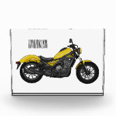 クルーザーのオートバイの漫画イラストレーション フォトブロック (正面)