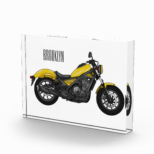 クルーザーのオートバイの漫画イラストレーション フォトブロック (右)