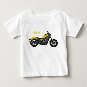クルーザーのオートバイの漫画イラストレーション ベビーTシャツ