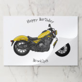 クルーザーのオートバイの漫画イラストレーション ペーパーパッド (折り畳み)