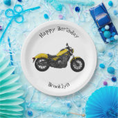 クルーザーのオートバイの漫画イラストレーション ペーパープレート (パーティー)