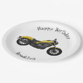 クルーザーのオートバイの漫画イラストレーション ペーパープレート (アングル)