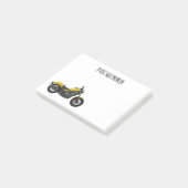 クルーザーのオートバイの漫画イラストレーション ポストイット (アングル)