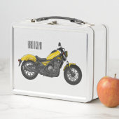 クルーザーのオートバイの漫画イラストレーション メタルランチボックス (インサイチュ)