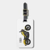 クルーザーのオートバイの漫画イラストレーション ラゲッジタグ (正面縦)