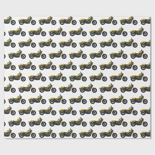 クルーザーのオートバイの漫画イラストレーション ラッピングペーパー (フラット)