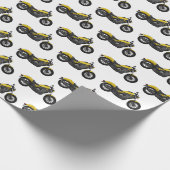 クルーザーのオートバイの漫画イラストレーション ラッピングペーパー (角)