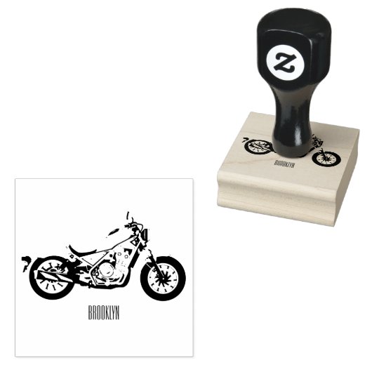 クルーザーのオートバイの漫画イラストレーション ラバースタンプ (押印)