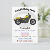 クルーザーのオートバイの漫画イラストレーション 招待状 (スタンド正面)