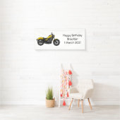 クルーザーのオートバイの漫画イラストレーション 横断幕 (インサイチュ)