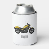 クルーザーのオートバイの漫画イラストレーション 缶クーラー (缶正面)