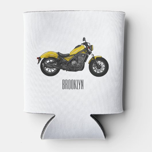 クルーザーのオートバイの漫画イラストレーション 缶クーラー (正面)