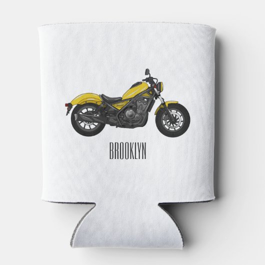 クルーザーのオートバイの漫画イラストレーション 缶クーラー (裏面)