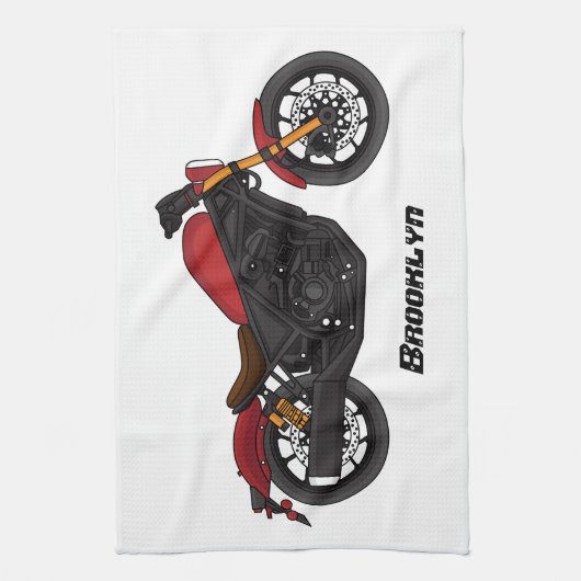 クルーザーカッコいいスタイルバイク キッチンタオル (縦)