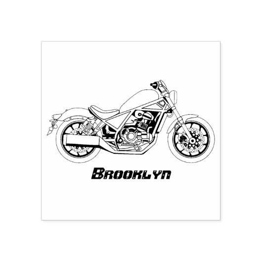 クルーザーカッコいいスタイルバイク ラバースタンプ (インプリント)