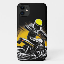 クルーザースタイリッシュバイクに乗るバイク乗り iPhone 11 ケース
