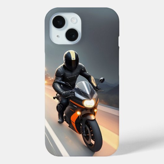 クルーザースタイリッシュバイクに乗るバイク乗り Case-Mate iPhoneケース (裏面)