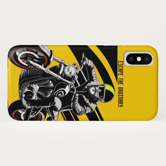 クルーザースタイリッシュバイクに乗るバイク乗り Case-Mate iPhoneケース (裏面(横))