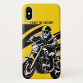 クルーザースタイリッシュバイクに乗るバイク乗り Case-Mate iPhoneケース (裏面)