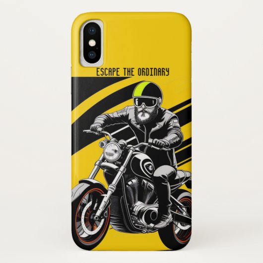 クルーザースタイリッシュバイクに乗るバイク乗り Case-Mate iPhoneケース (裏面)