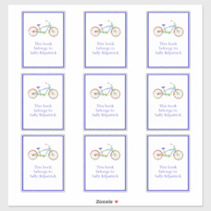 クルーザー自転車蔵書票シール シール