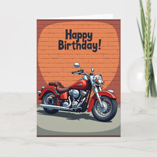 クルーザー バイクのバースデーカード カード (正面)