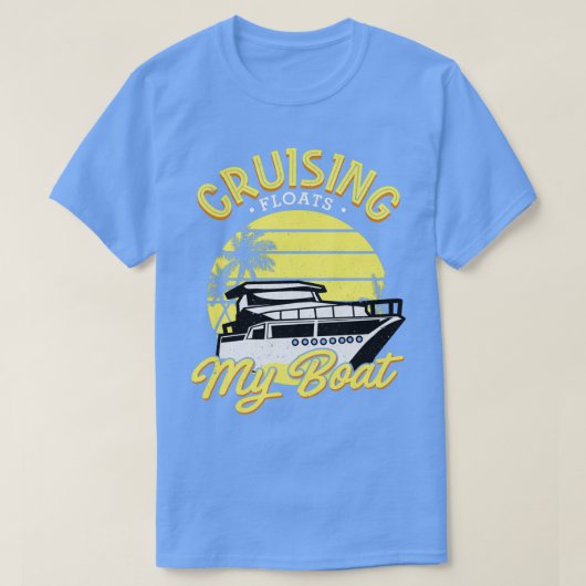 クルージングがボートの効果を浮動揺してかべる Tシャツ (デザイン正面)