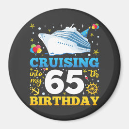 クルージングが私の65誕生日パーティーサークルに マグネット