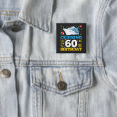 クルージングに私の60誕生日パーティースクエア 缶バッジ (インサイチュ)