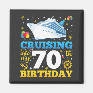 クルージングに私の70誕生日パーティースクエア マグネット