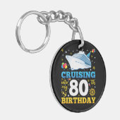 クルージングに私の80誕生日パーティーサークルアクリル キーホルダー (正面左)
