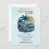 クルージングの退職パーティー、クルーズパーティー インビテーションポストカード (正面/裏面)