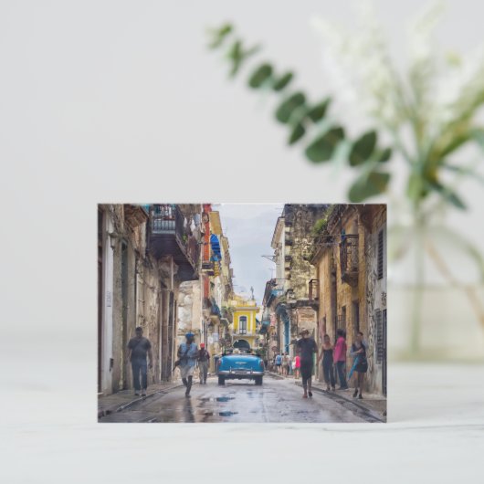 クルージングの通りハバナのヴィンテージカー ポストカード (スタンド正面)