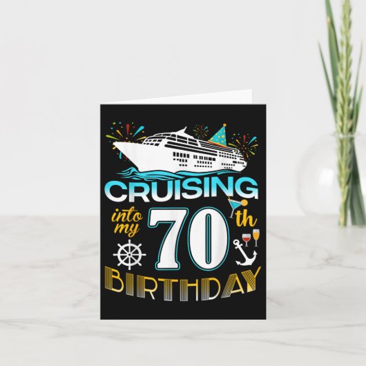 クルージングは私の70歳の誕生日クルー70th Crに カード (正面)