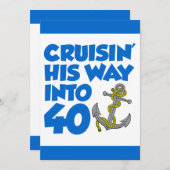 クルージングへの彼の方法40招待状 招待状 (正面/裏面)