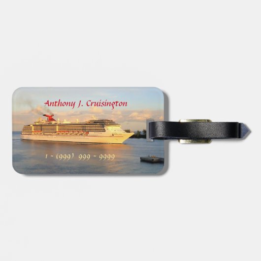 クルージングをナッソーにパーソナライズされた入れる ラゲッジタグ (裏面横)