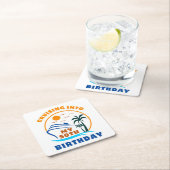 クルージングを私の50誕生日ボートに スクエアペーパーコースター (インサイチュ)