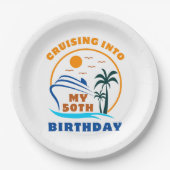 クルージングを私の50誕生日ボートに ペーパープレート (正面)