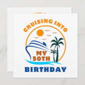 クルージングを私の50誕生日ボートに 招待状 (正面/裏面)