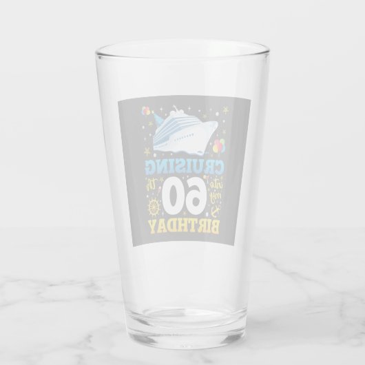 クルージングを私の60誕生日パーティーに飲む タンブラーグラス (裏面)