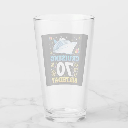 クルージングを私の70誕生日パーティーに飲む タンブラーグラス (裏面)