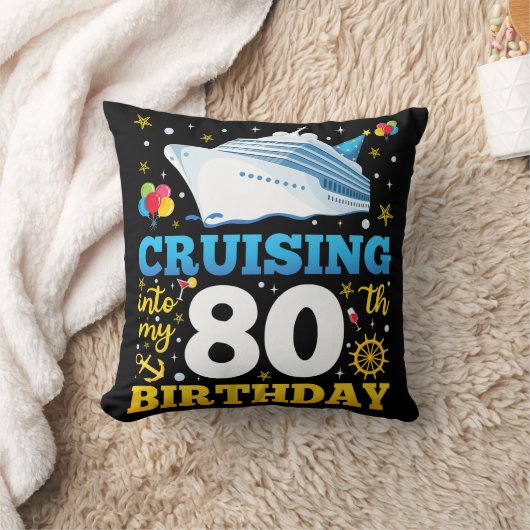 クルージングを私の80誕生日パーティーに クッション (ブランケット)