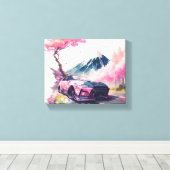 クルージングを通してさくらんぼの花 キャンバスプリント (インサイチュ (ウッドフロア))