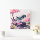 クルージングを通してさくらんぼの花 スクエア壁時計 (ホーム)