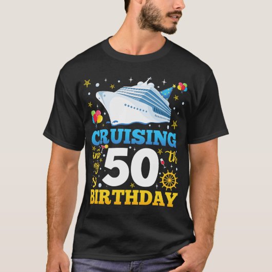 クルージングを50歳の誕生日パーティーの男性に Tシャツ (正面)